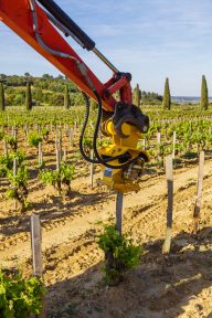 Nalys / Domaine E. Guigal -Travail de la vigne au printemps